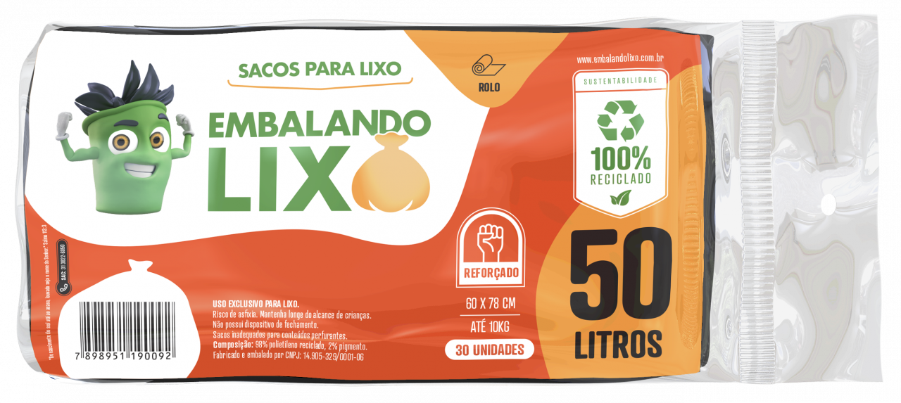 imagem de Saco Lixo Potenzzo Rolo  50L Com 30