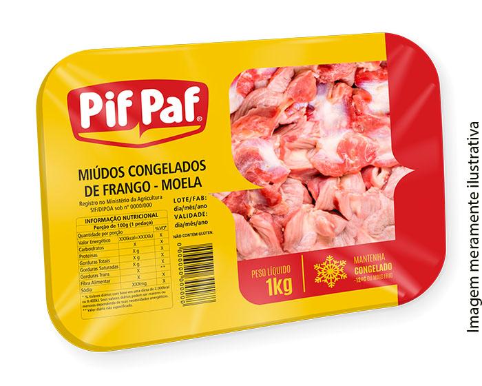imagem de Carne Frango Pif Paf Moela Congelado Bandeija 1Kg