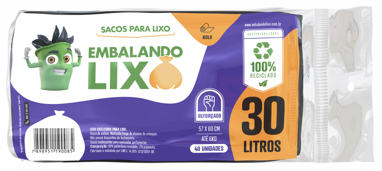 imagem de Saco Lixo Potenzzo Rolo  30L Com 40