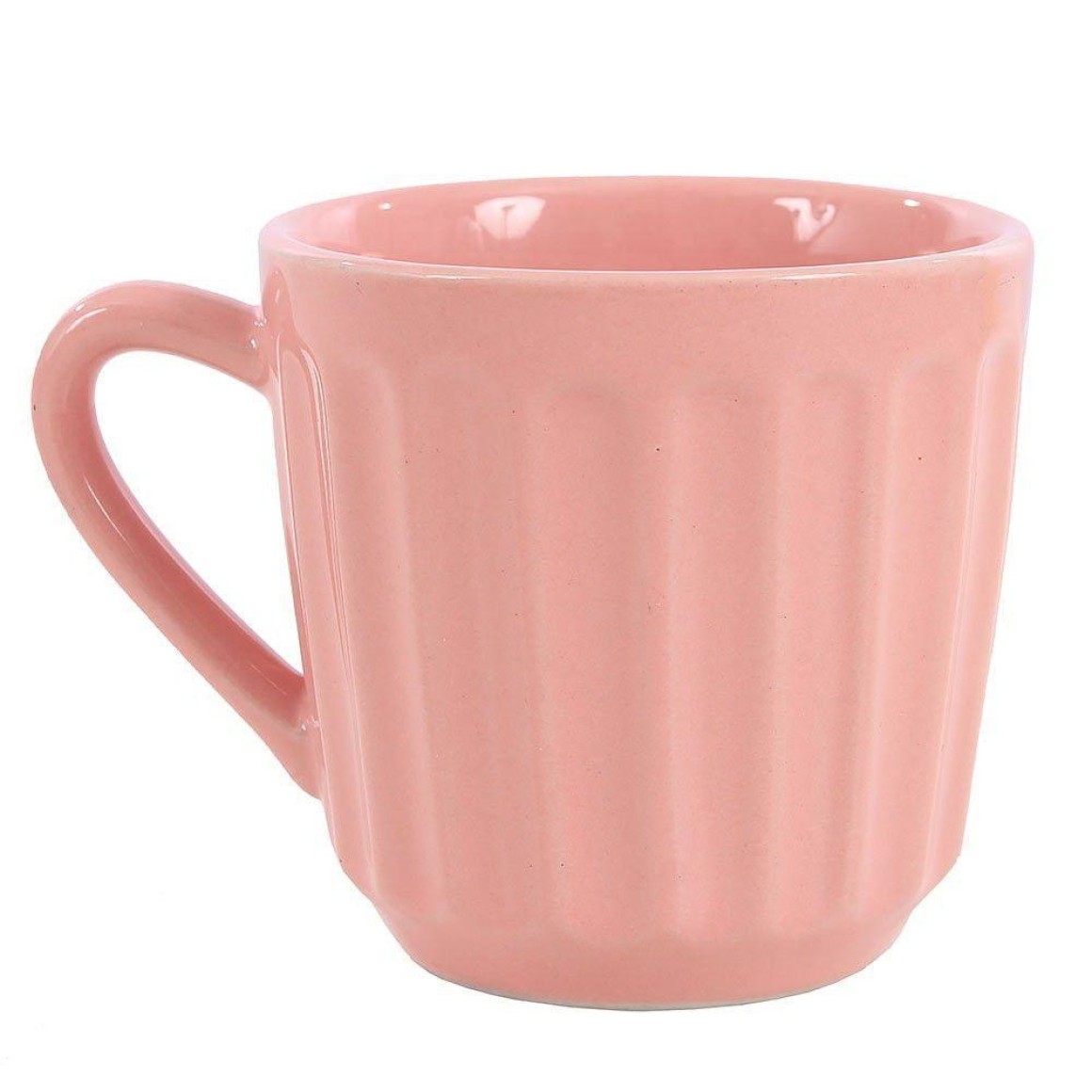 imagem de Caneca Porcelanato Canelada Amarelo/Rosa/Vde/Bca 220Ml