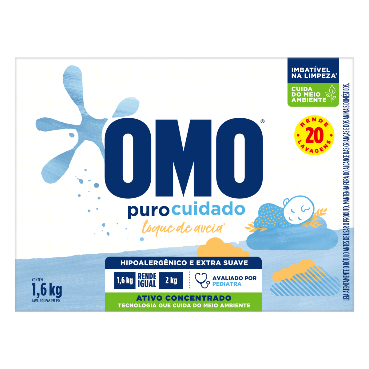 imagem de Sabao Em Po Omo Puro Cuidado 1,6Kg