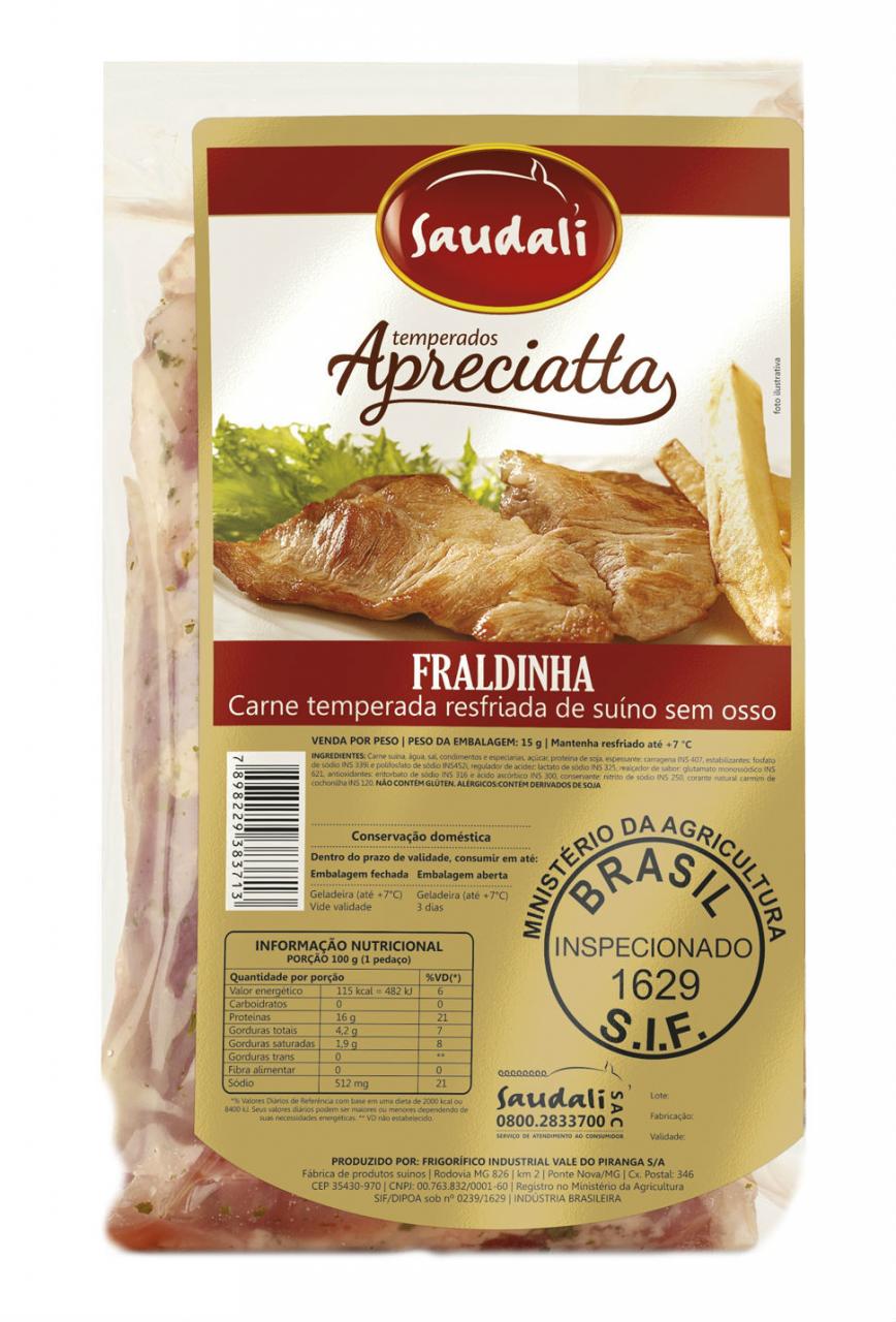 imagem de Carne Suino Saudali Fraldinha Apreciatt Congelada Temperada Kg