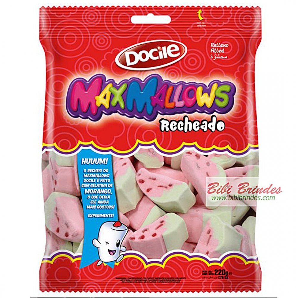 imagem de Marshmallow Docile Recheado Morango 220G